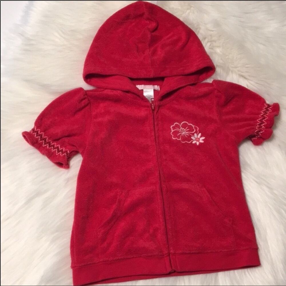 Janie & Jack red Terry Cloth jacket Size 3T